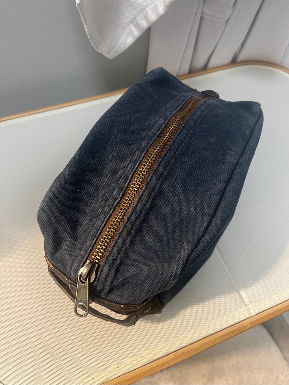 J. Crew Navy Canvas Toiletry Travel Bag